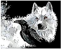 Картина по номерам Волк и ворон 40 x 50 | A363 | SLAVINA