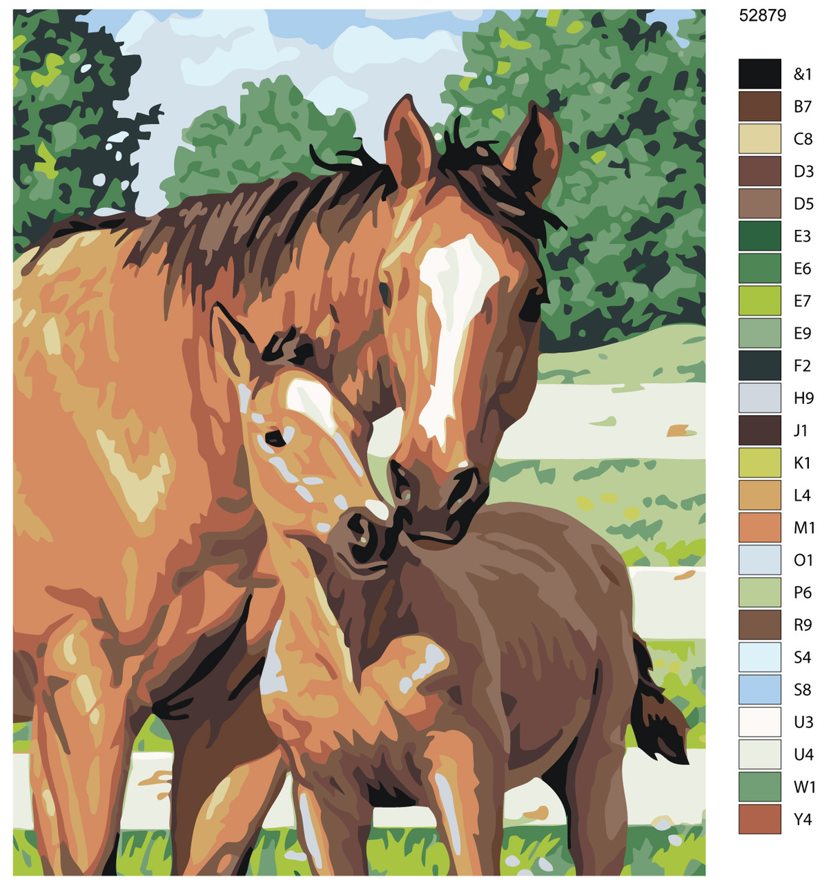 Картина по номерам Лошадь с жеребенком 40 x 50 | KTMK-52879 | SLAVINA - фото 2 - id-p196790954