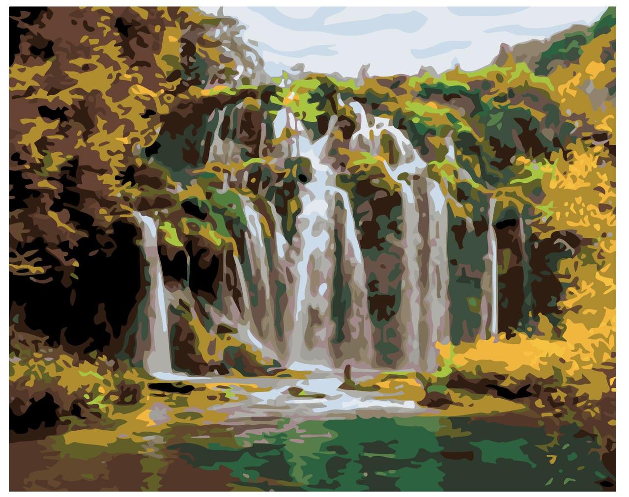 Картина по номерам Осенний водопад 40 x 50 | KTMK-901606 | SLAVINA - фото 1 - id-p196790958