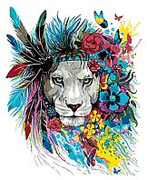 Картина по номерам Цветочный лев 40 x 50 | PA105 | SLAVINA