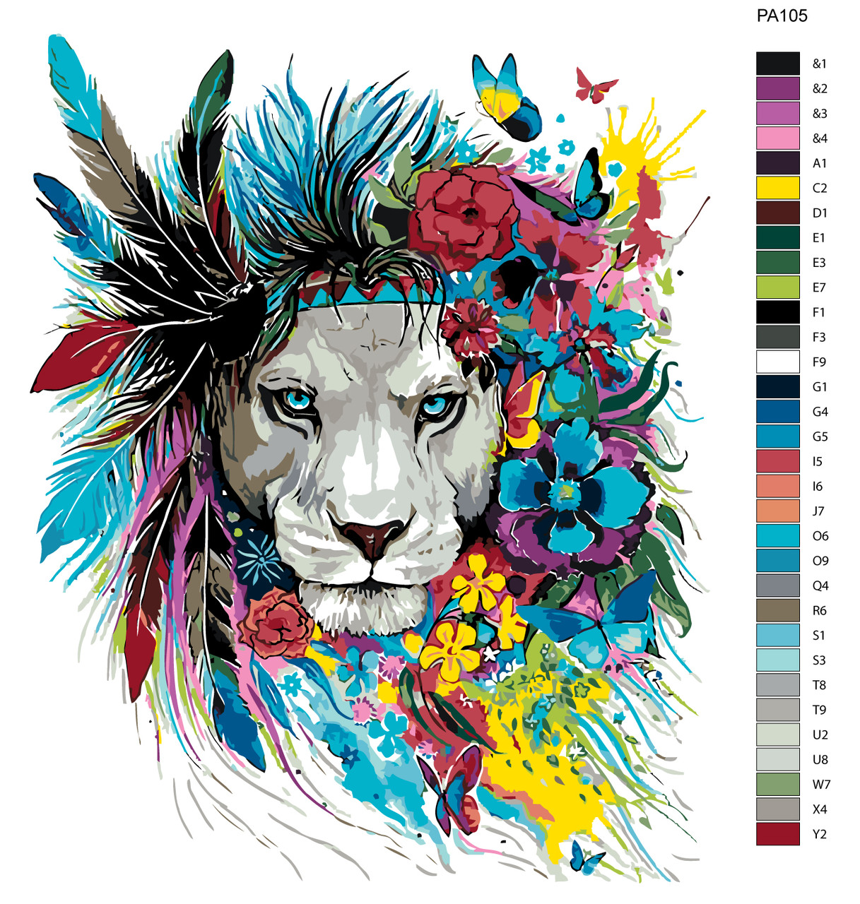 Картина по номерам Цветочный лев 40 x 50 | PA105 | SLAVINA - фото 2 - id-p196789959