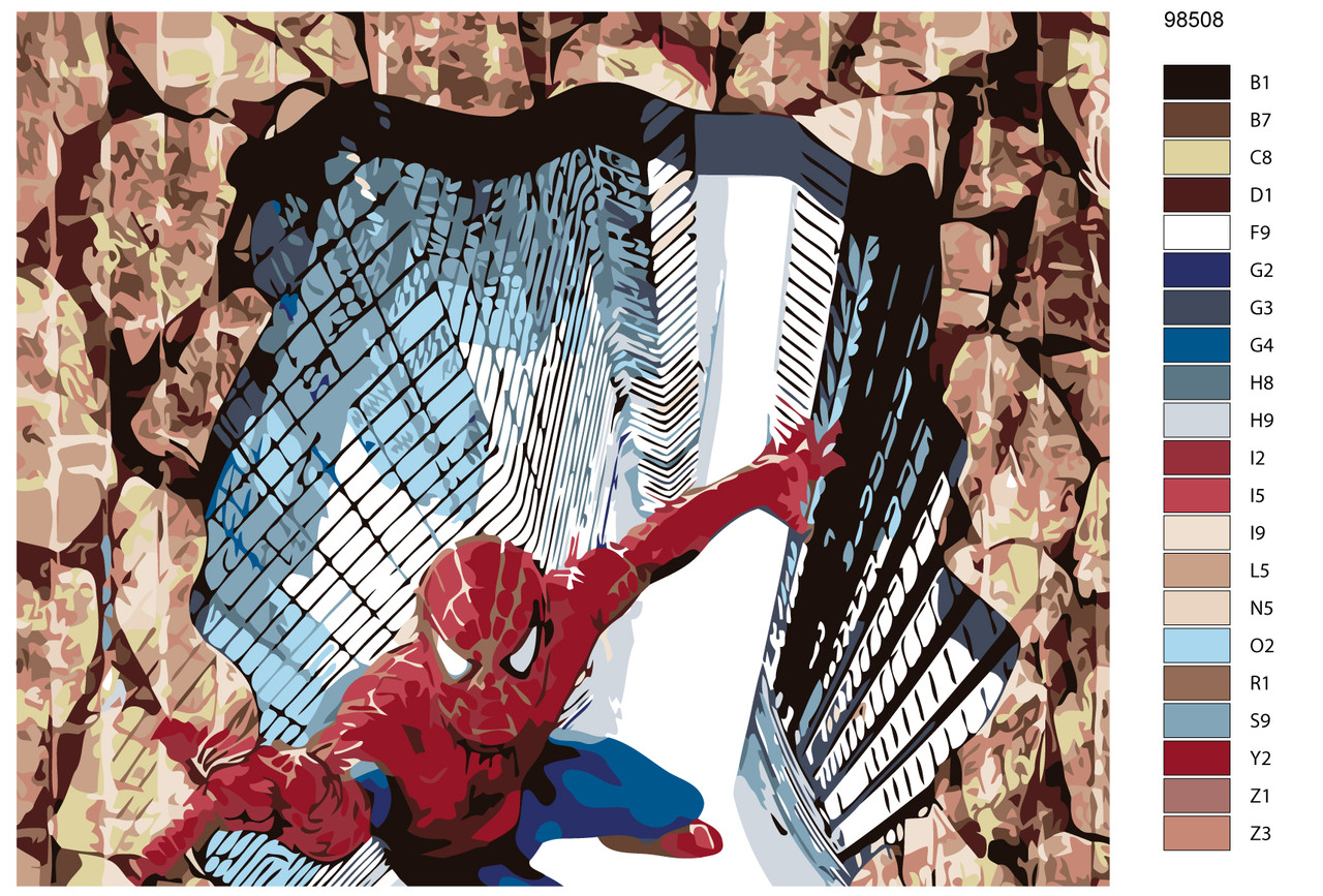 Картина по номерам Человек-паук 40 x 50 | KTMK-98508 | SLAVINA - фото 2 - id-p196790972