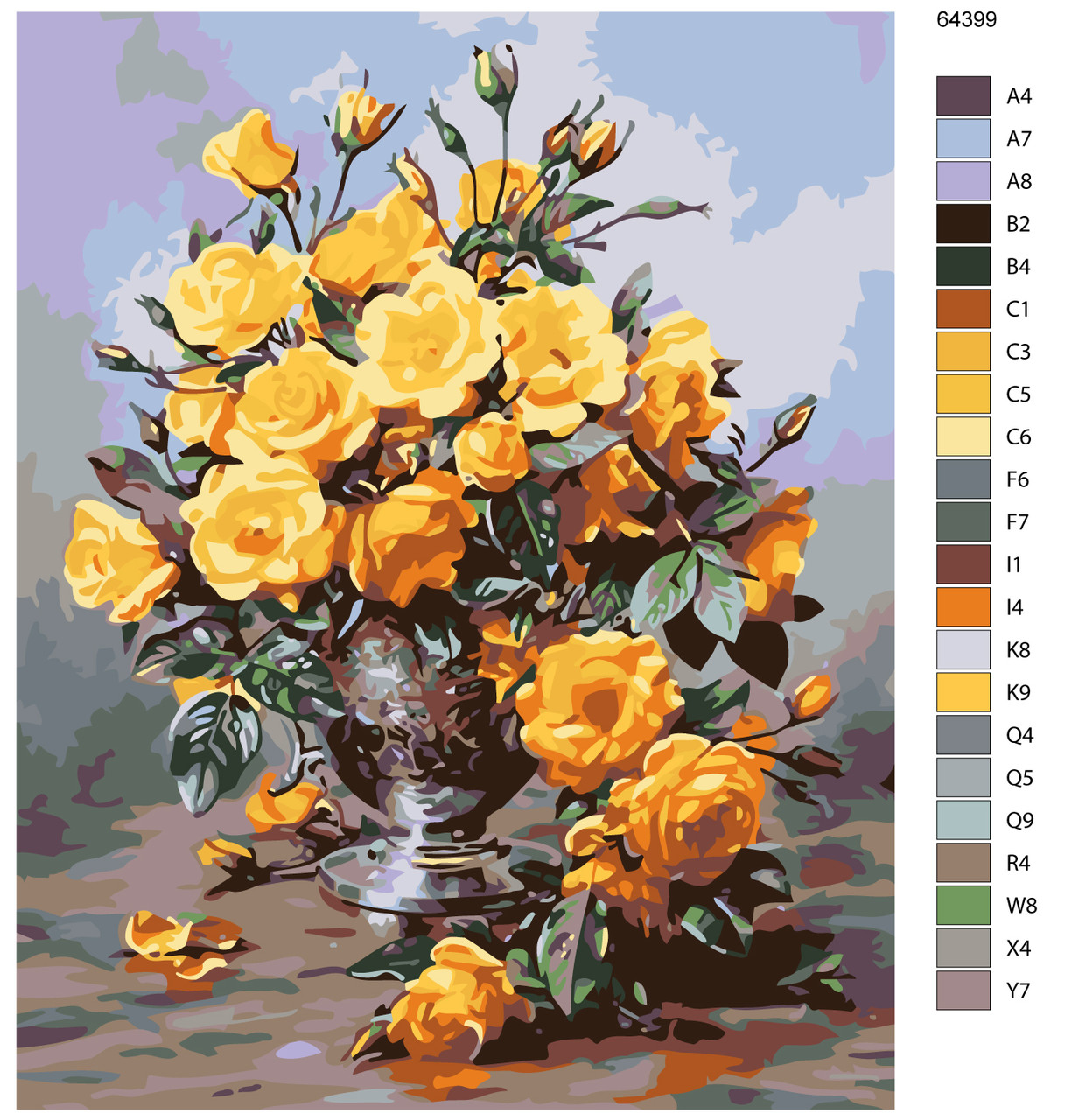 Картина по номерам Букет из желтых роз 40 x 50 | KTMK-64399 | SLAVINA - фото 2 - id-p196790974