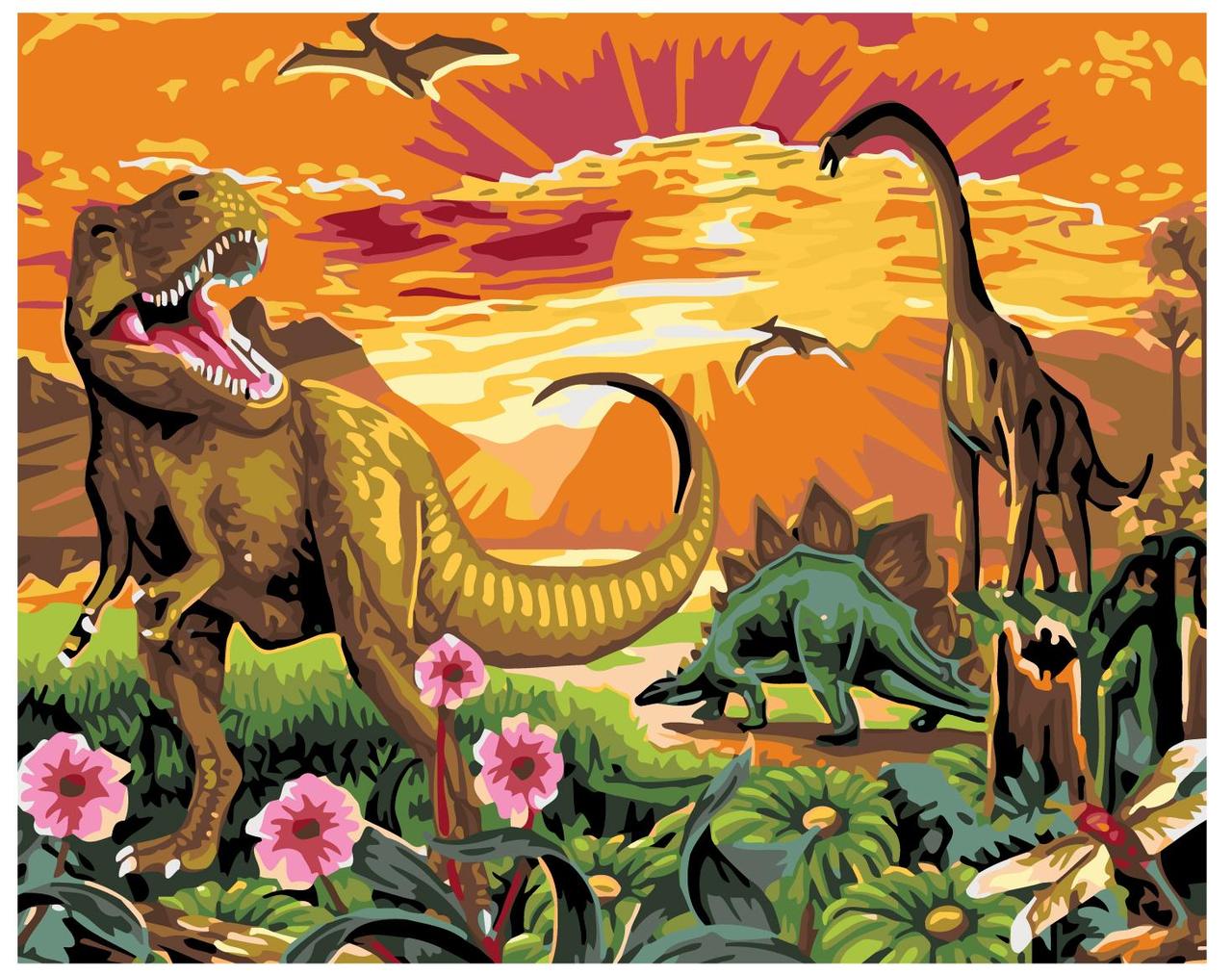Картина по номерам Динозавры 40 x 50 | KTMK-085901 | SLAVINA - фото 1 - id-p196790977