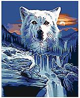 Картина по номерам Волк и водопад 40 x 50 | A382 | SLAVINA