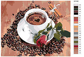 Картина по номерам Кофе и роза 40 x 50 | KTMK-001142 | SLAVINA, фото 2