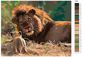 Картина по номерам Лев и львенок 40 x 50 | Z-Z4626 | SLAVINA, фото 2