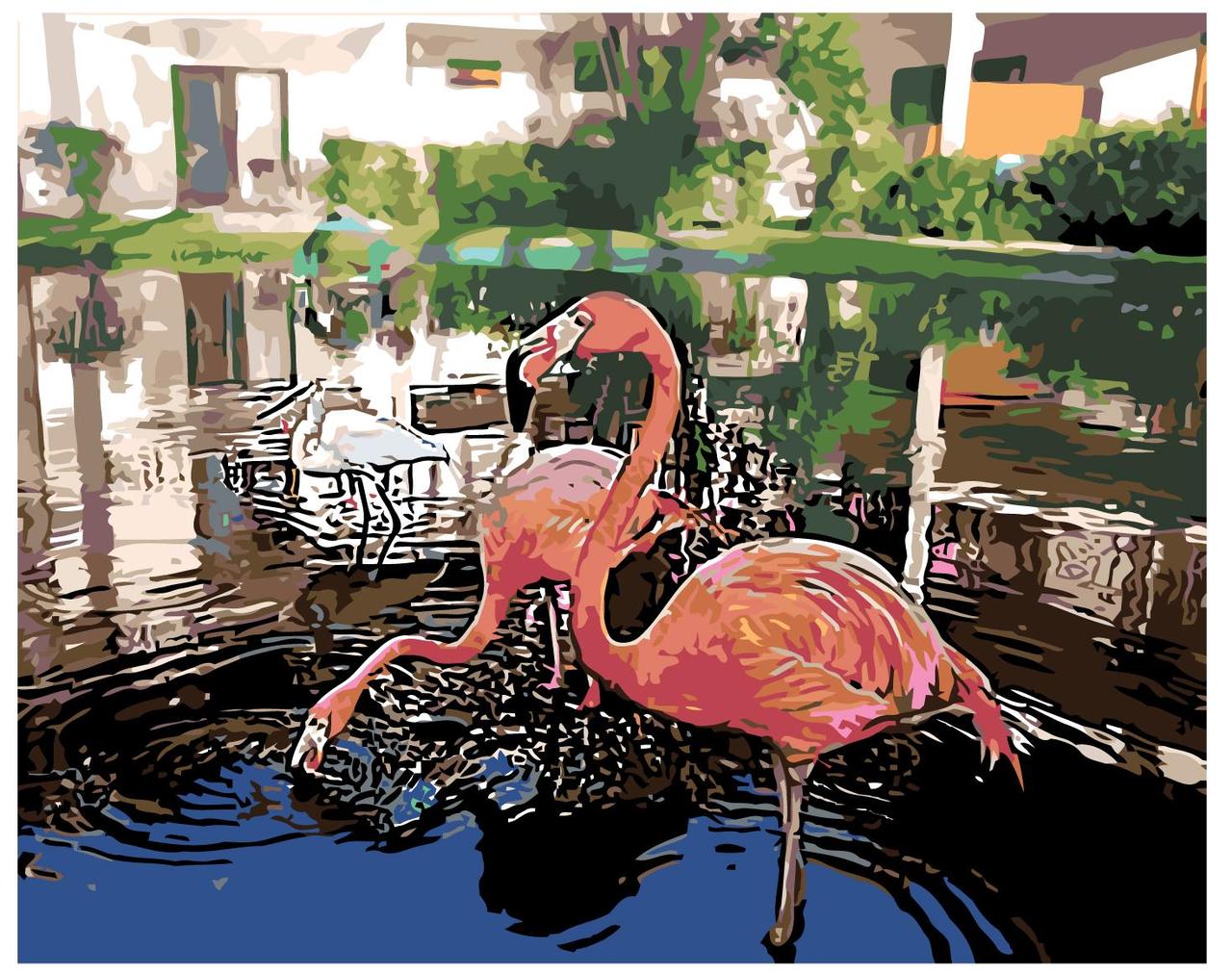 Картина по номерам Фламинго в пруду 40 x 50 | Z-Z4791 | SLAVINA - фото 1 - id-p196789979