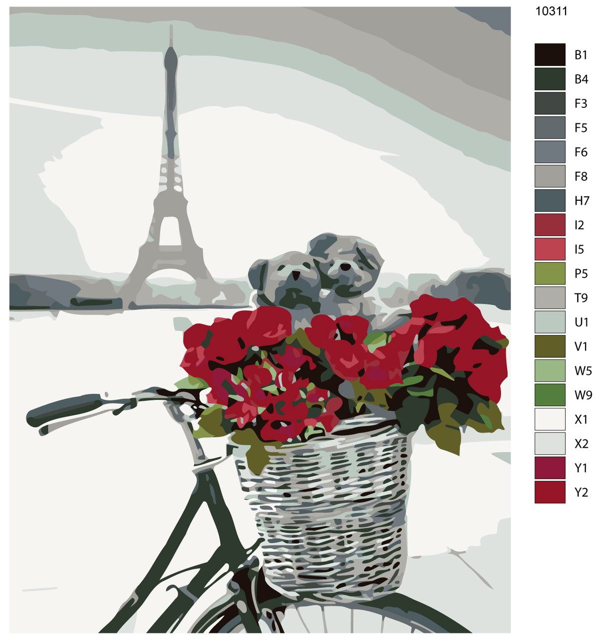 Картина по номерам Велосипед с цветами и мишками 40 x 50 | KTMK-10311 | SLAVINA - фото 2 - id-p196790987