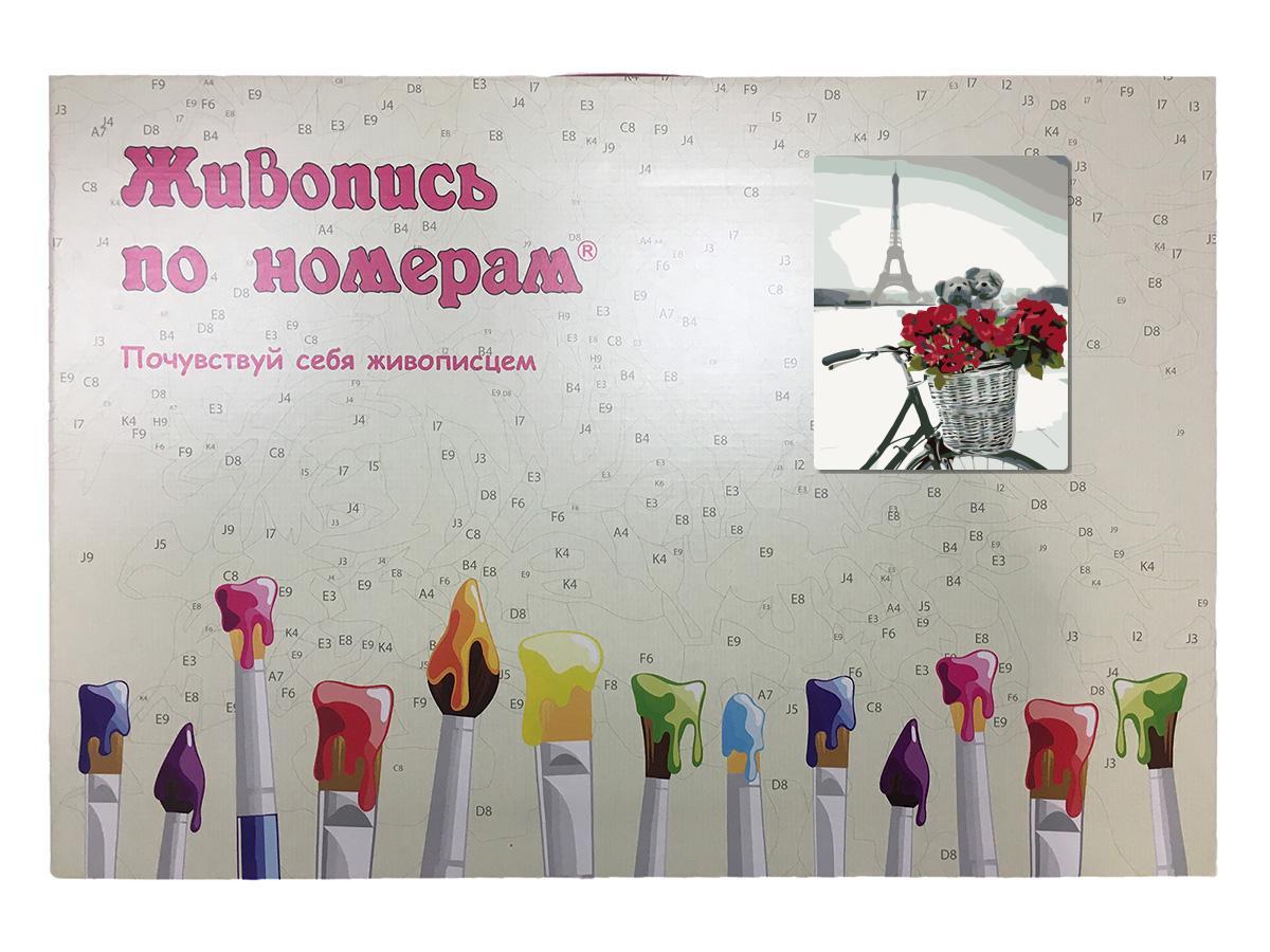 Картина по номерам Велосипед с цветами и мишками 40 x 50 | KTMK-10311 | SLAVINA - фото 3 - id-p196790987