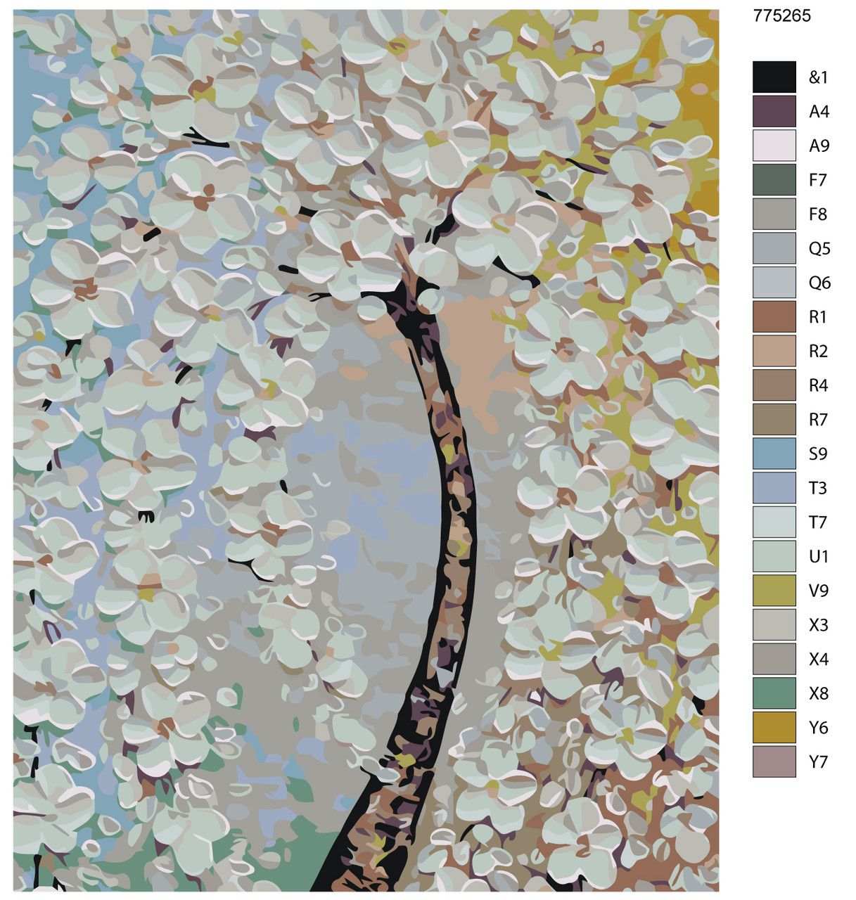 Картина по номерам Цветущее дерево. Абстракция 40 x 50 | KTMK-775265 | SLAVINA - фото 2 - id-p196790992