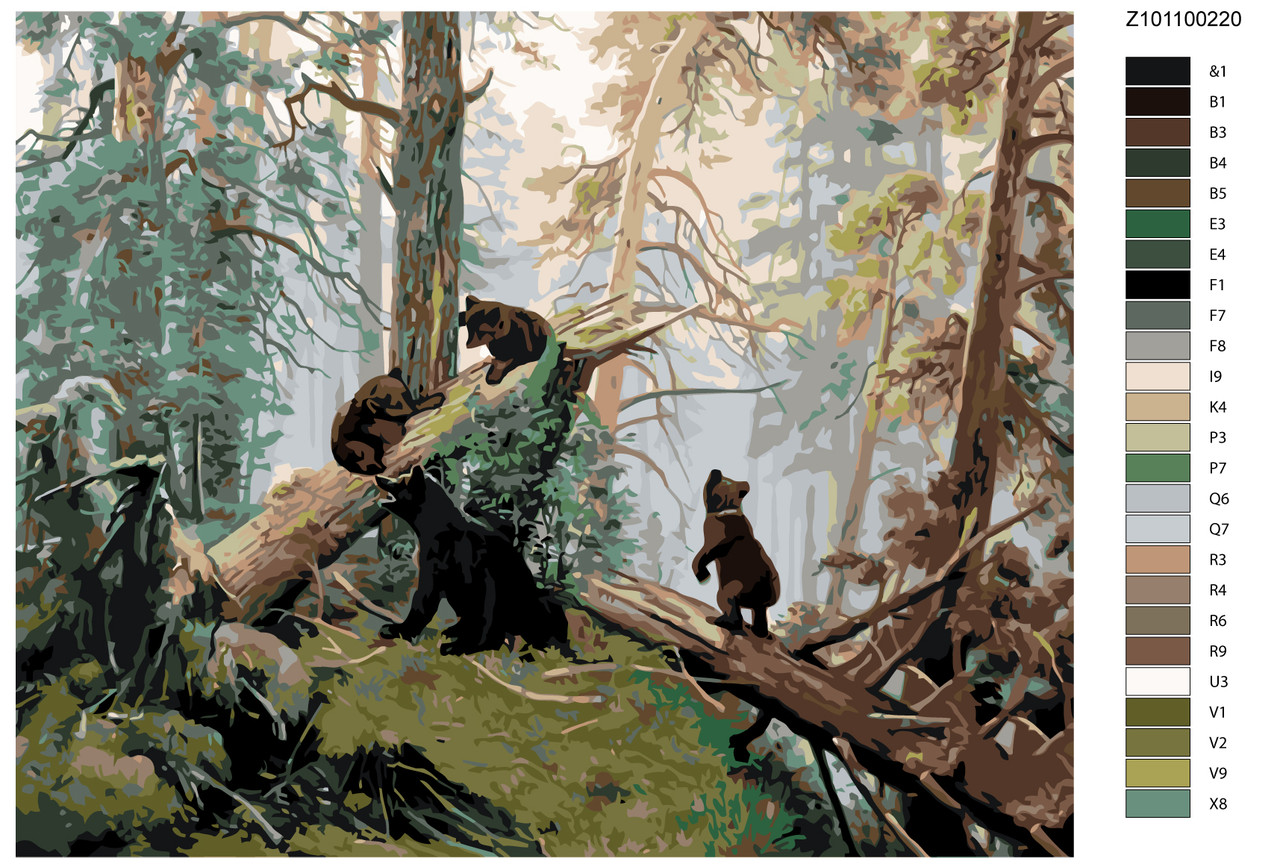 Картина по номерам Утро в сосновом лесу. И.И. Шишкин 40 x 50 | Z-Z101100220 | SLAVINA - фото 2 - id-p196789982