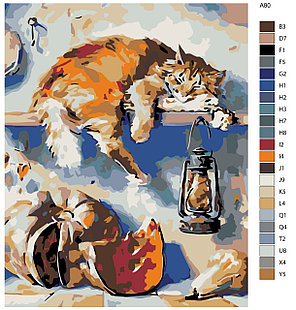 Картина по номерам Спящий кот и тыква 40 x 50 | A80 | SLAVINA, фото 2