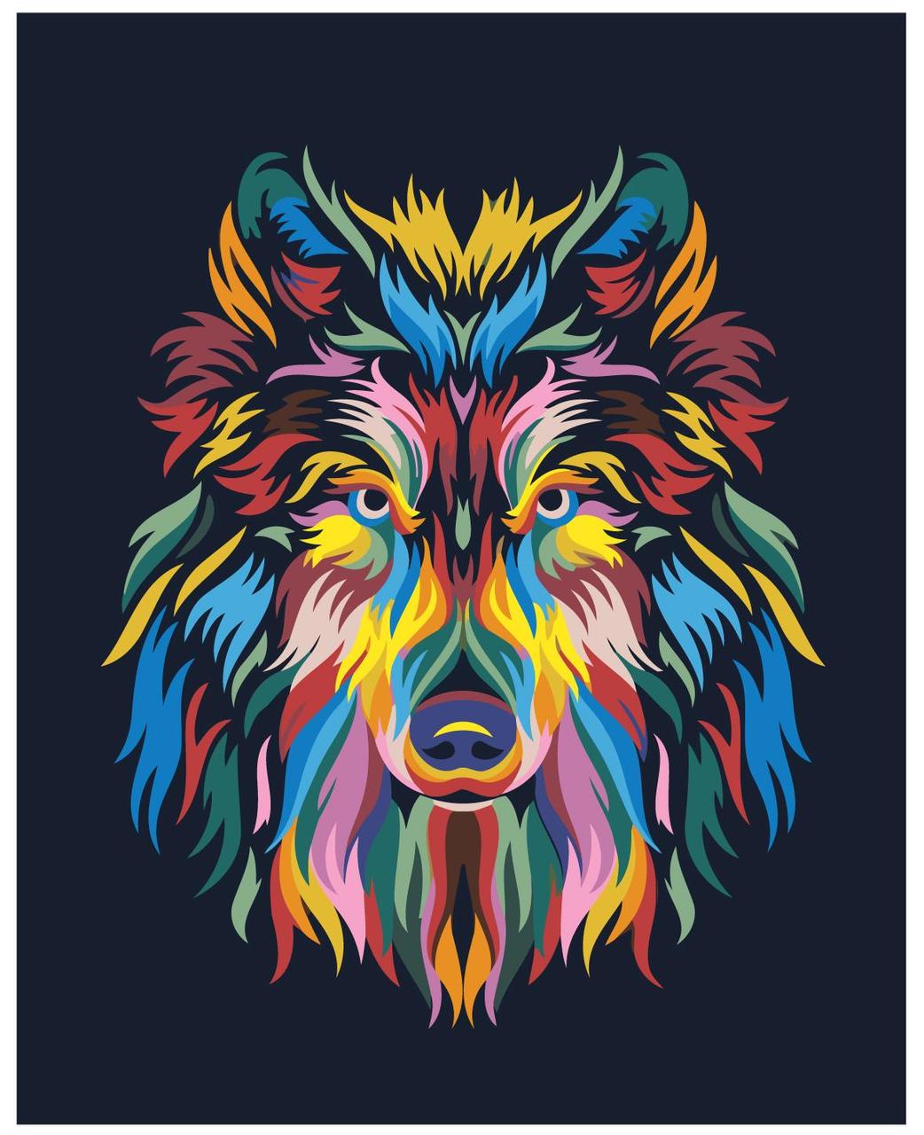 Картина по номерам Радужный волк 40 x 50 | PA140 | SLAVINA