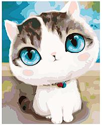 Картина по номерам Голубоглазый котенок 40 x 50 | KTMK-3936011 | SLAVINA