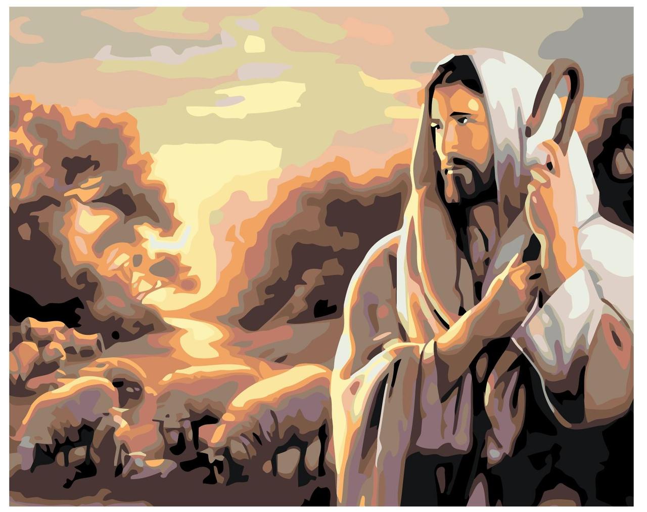 Картина по номерам Иисус - добрый пастырь 40 x 50 | KTMK-55960 | SLAVINA