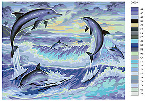 Картина по номерам Дельфины 40 x 50 | KTMK-36068 | SLAVINA, фото 2