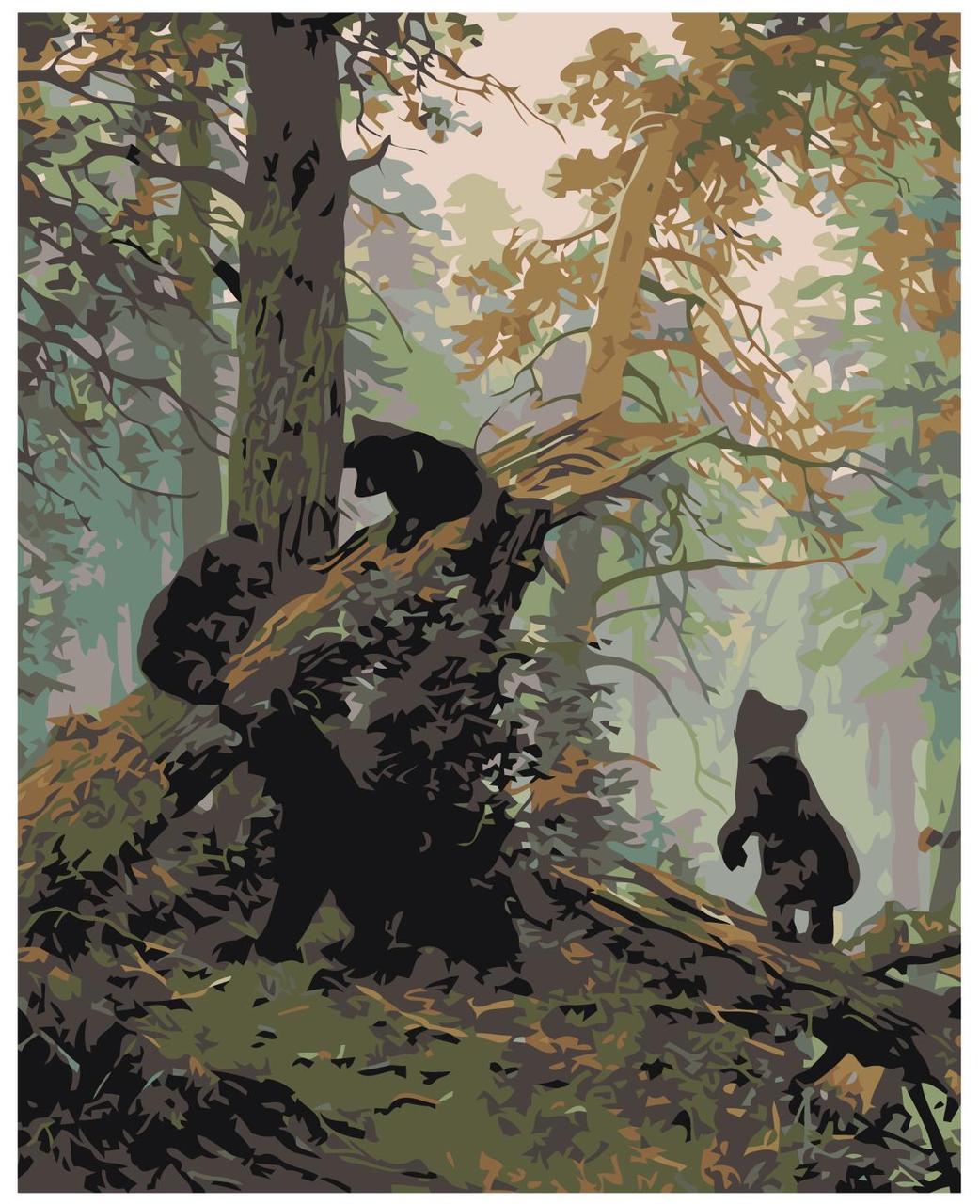Картина по номерам Утро в сосновом лесу. Шишкин И.И. 40 x 50 | Z-AB188 | SLAVINA - фото 1 - id-p196790019
