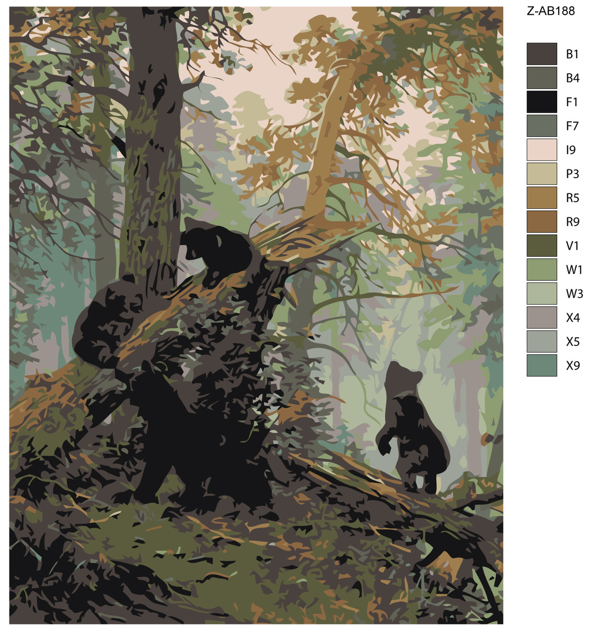 Картина по номерам Утро в сосновом лесу. Шишкин И.И. 40 x 50 | Z-AB188 | SLAVINA - фото 2 - id-p196790019
