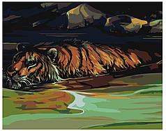 Картина по номерам Плывущий тигр 40 x 50 | Z-AB201 | SLAVINA