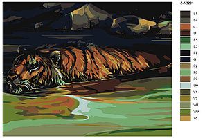 Картина по номерам Плывущий тигр 40 x 50 | Z-AB201 | SLAVINA, фото 2