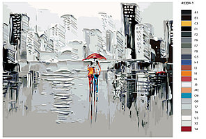 Картина по номерам Пара под зонтом. Абстракция 40 x 50 | KTMK-46384-1 | SLAVINA, фото 2