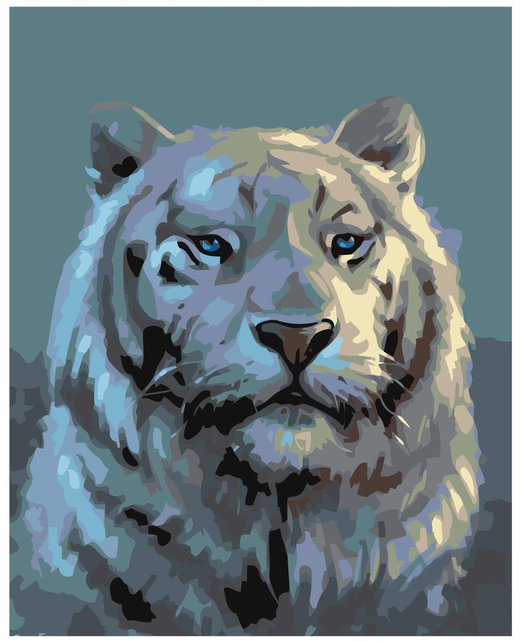 Картина по номерам Белый тигр 40 x 50 | Z-AB218 | SLAVINA