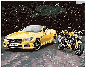 Картина по номерам Мерседес и мотоцикл 40 x 50 | KTMK-60149 | SLAVINA, фото 2