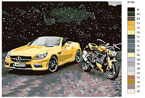 Картина по номерам Мерседес и мотоцикл 40 x 50 | KTMK-60149 | SLAVINA, фото 2