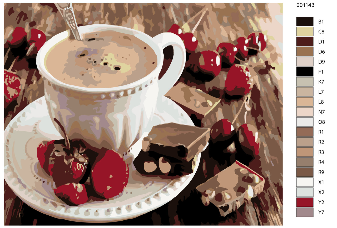 Картина по номерам Кофе с шоколадом 40 x 50 | KTMK-001143 | SLAVINA - фото 2 - id-p196791047