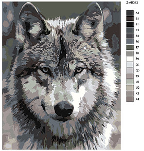 Картина по номерам Волк 40 x 50 | Z-AB312 | SLAVINA, фото 2