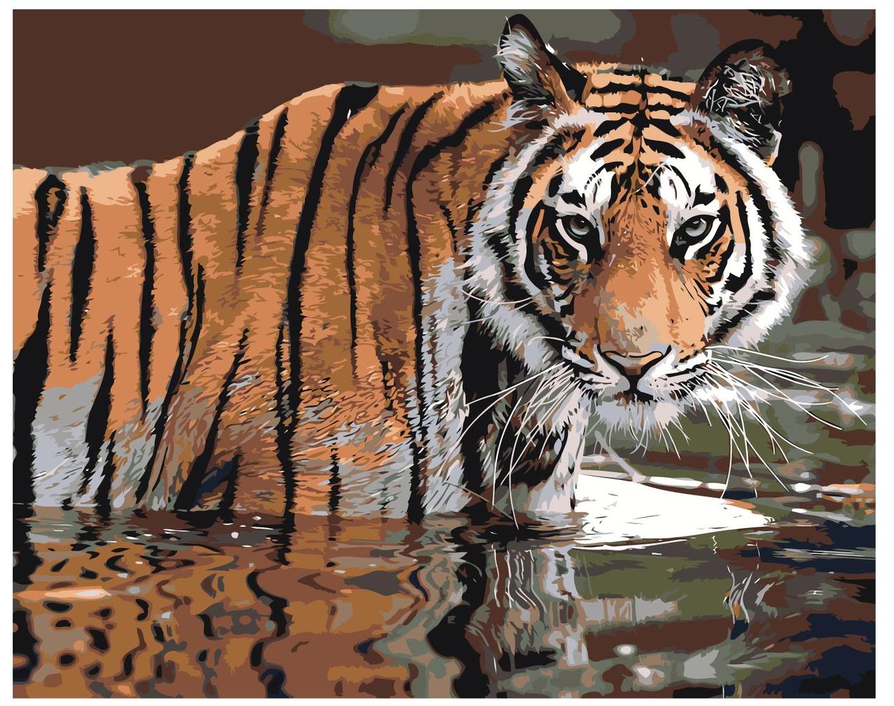 Картина по номерам Тигр в воде 40 x 50 | Z-AB307 | SLAVINA