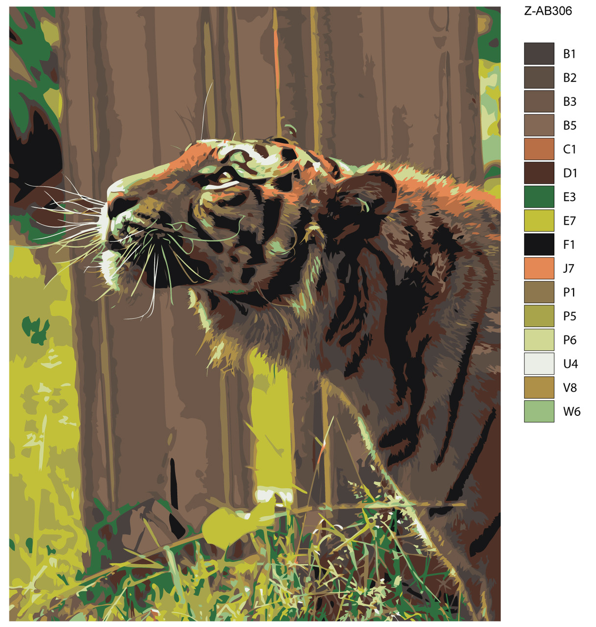 Картина по номерам Любопытный тигр 40 x 50 | Z-AB306 | SLAVINA - фото 2 - id-p196790064