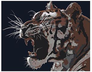 Картина по номерам Свирепый тигр 40 x 50 | Z-AB305 | SLAVINA, фото 2