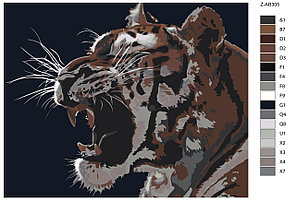 Картина по номерам Свирепый тигр 40 x 50 | Z-AB305 | SLAVINA, фото 2
