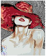 Картина по номерам Дама в красной шляпе 40 x 50 | KTMK-881587 | SLAVINA