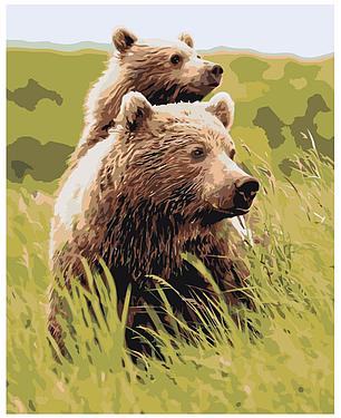 Картина по номерам Медведица и медвежонок 40 x 50 | Z-AB378 | SLAVINA, фото 2