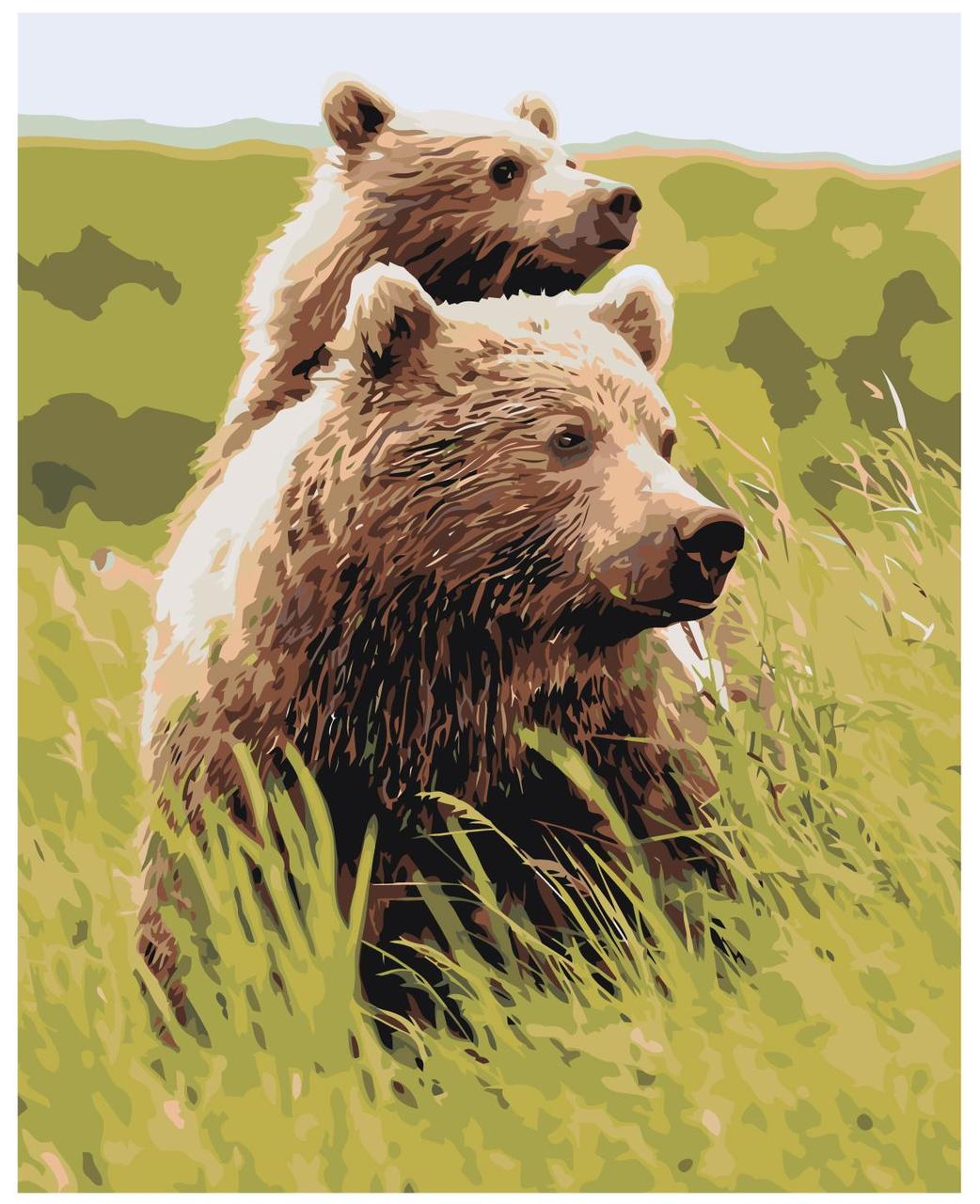 Картина по номерам Медведица и медвежонок 40 x 50 | Z-AB378 | SLAVINA - фото 1 - id-p196790081