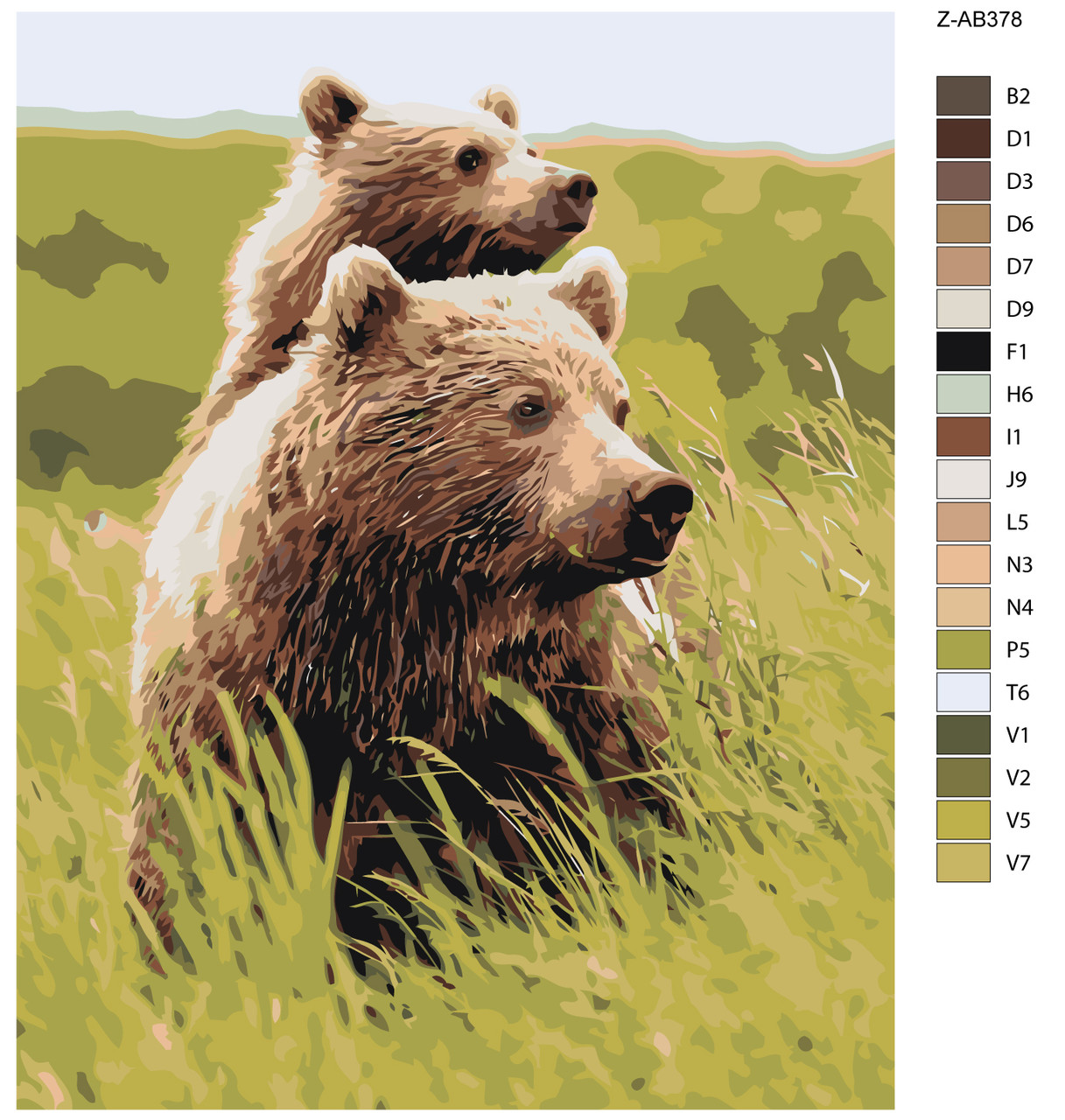 Картина по номерам Медведица и медвежонок 40 x 50 | Z-AB378 | SLAVINA - фото 2 - id-p196790081