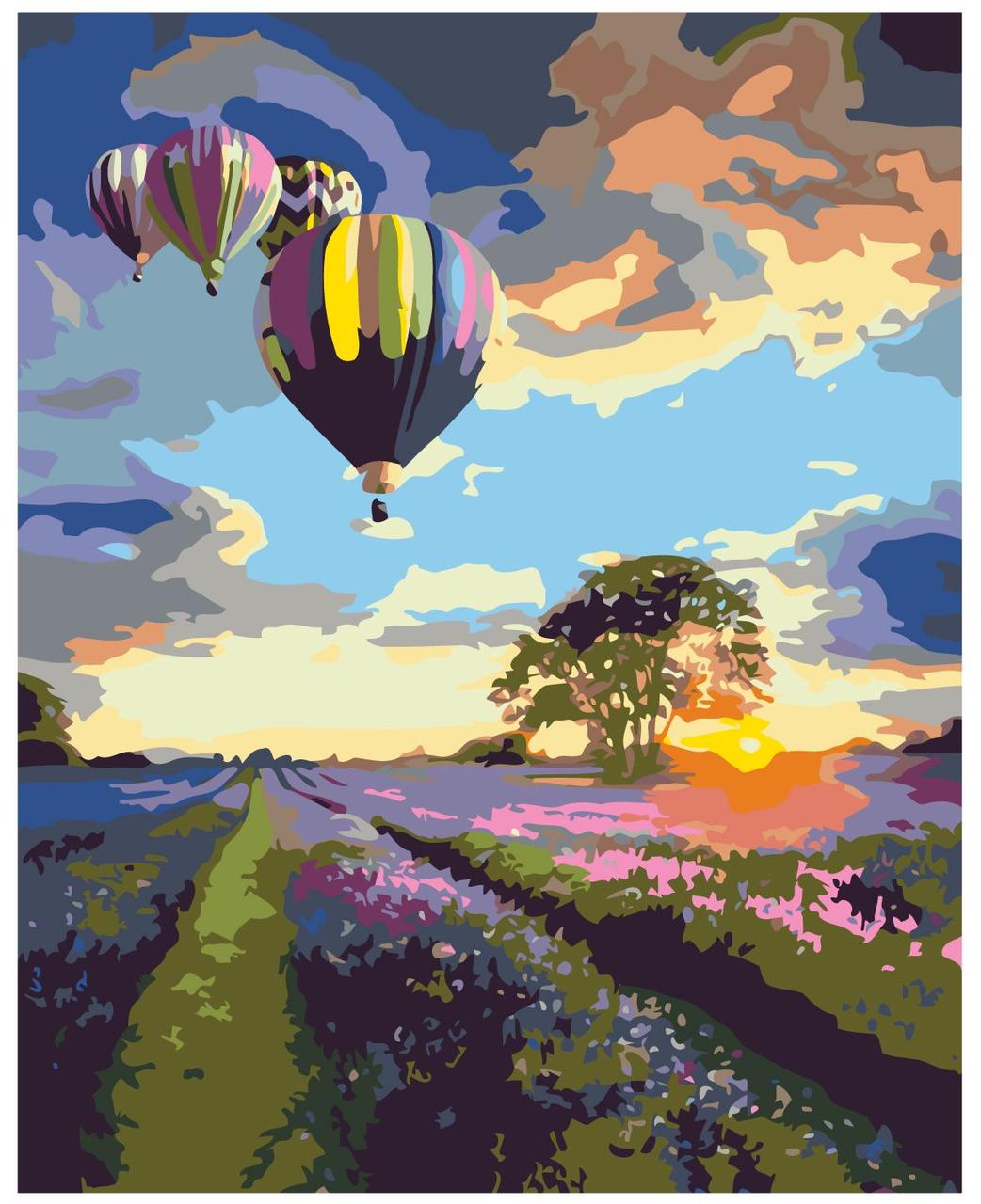 Картина по номерам Воздушные шары над лавандовым полем 40 x 50 | KTMK-12023 | SLAVINA - фото 1 - id-p196791085