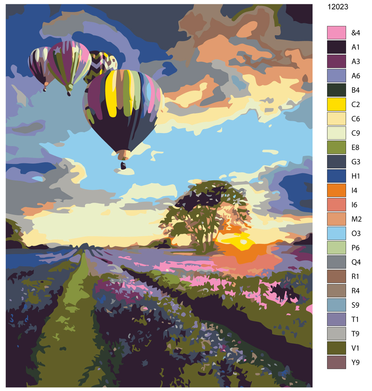 Картина по номерам Воздушные шары над лавандовым полем 40 x 50 | KTMK-12023 | SLAVINA - фото 2 - id-p196791085