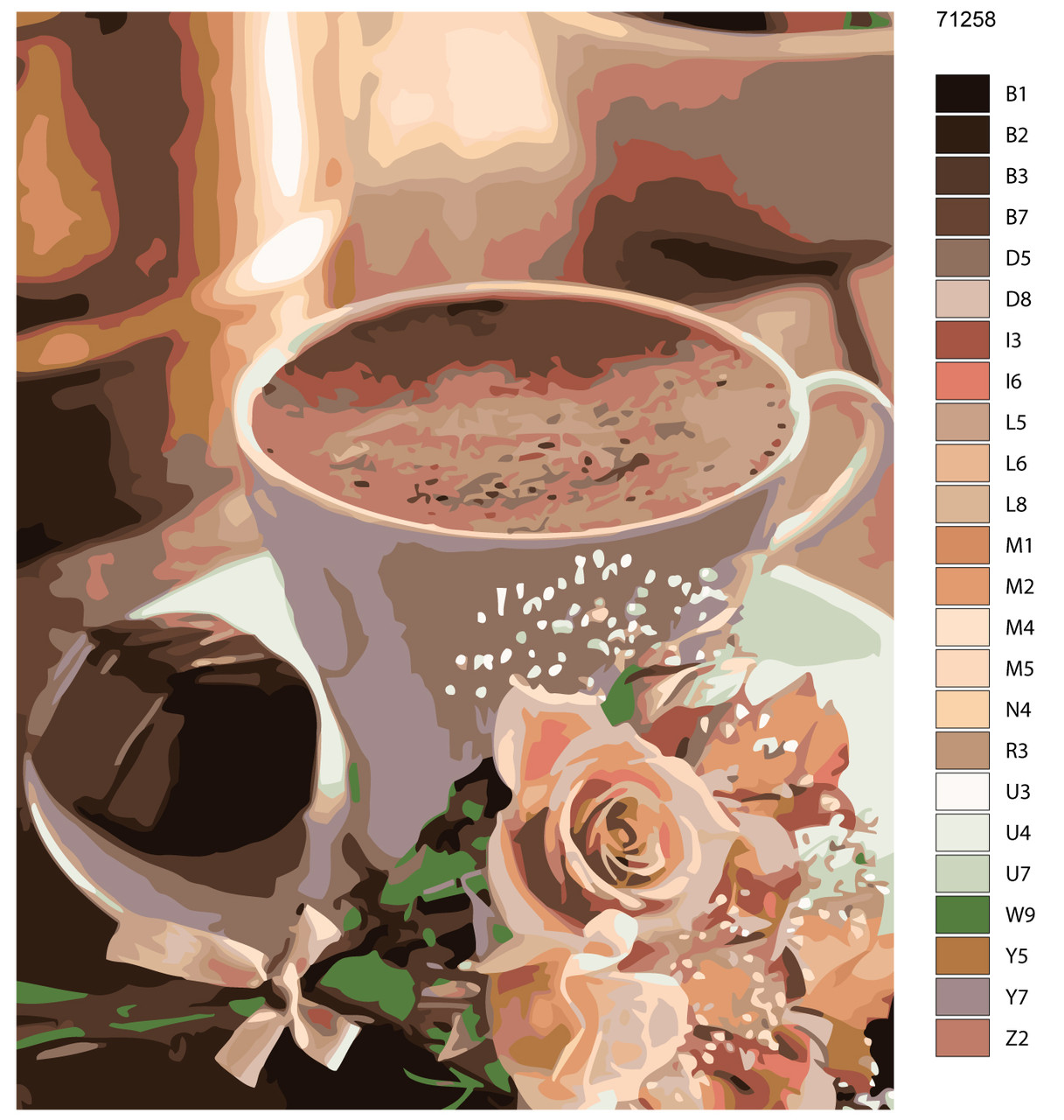 Картина по номерам Кофе и розы 40 x 50 | KTMK-71258 | SLAVINA - фото 2 - id-p196791102
