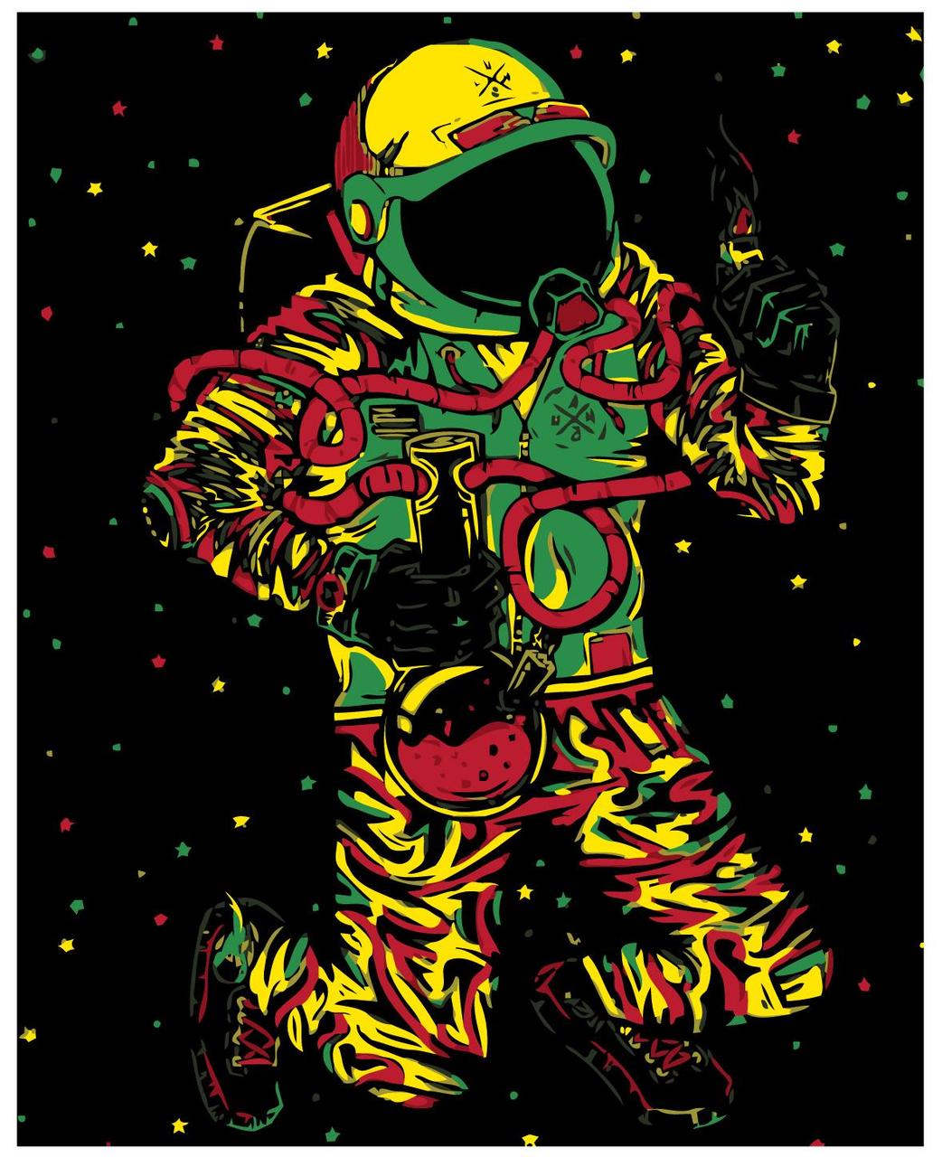 Картина по номерам Курящий космонавт 40 x 50 | RA260 | SLAVINA - фото 1 - id-p196791107