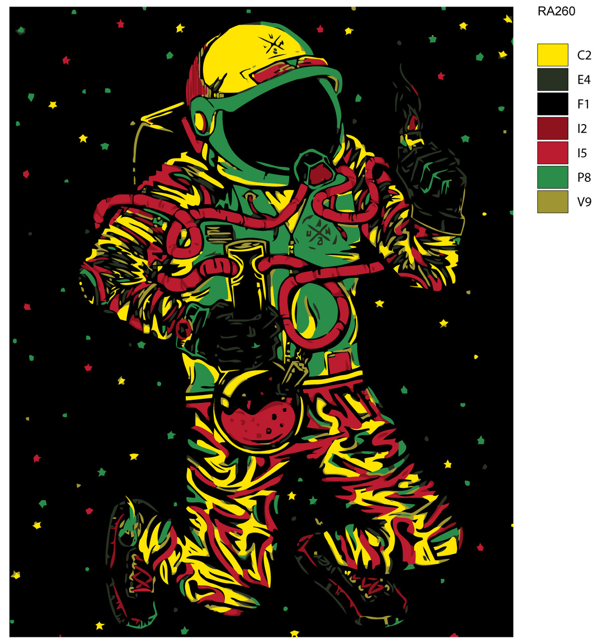 Картина по номерам Курящий космонавт 40 x 50 | RA260 | SLAVINA - фото 2 - id-p196791107