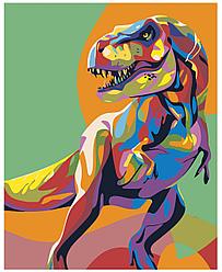 Картина по номерам Радужный динозавр 40 x 50 | RA364 | SLAVINA