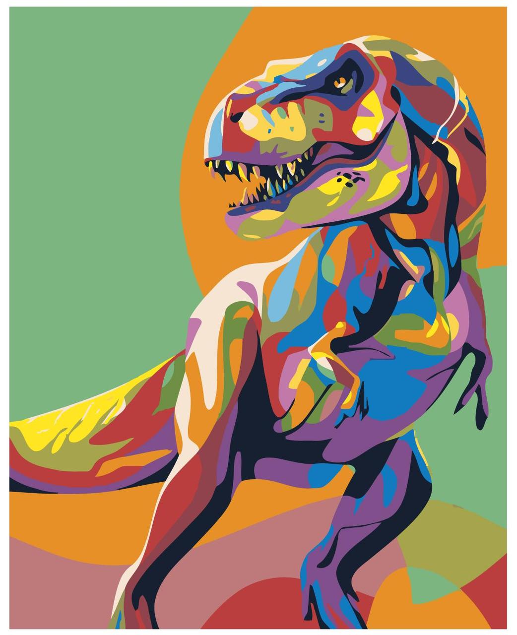 Картина по номерам Радужный динозавр 40 x 50 | RA364 | SLAVINA - фото 1 - id-p196790126