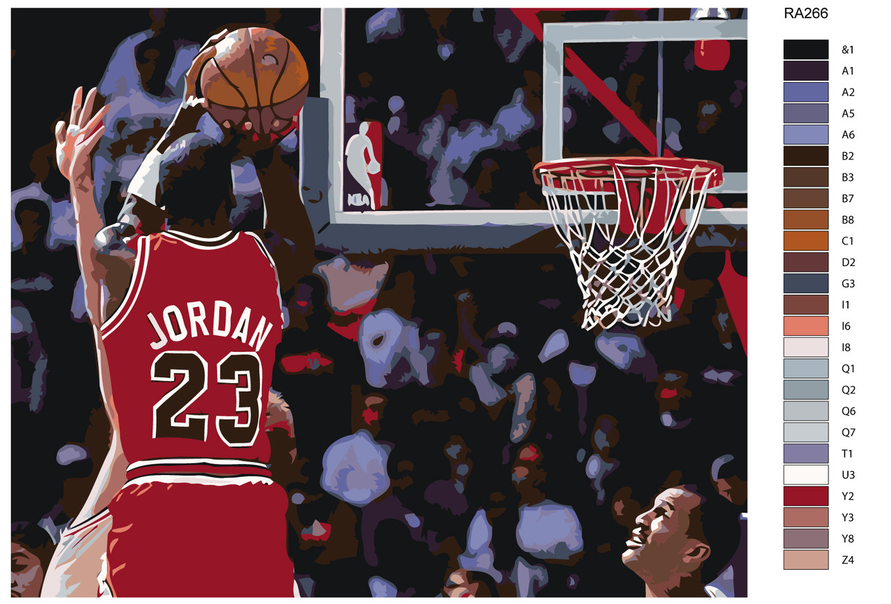 Картина по номерам Баскетболист. Майкл Джордан 40 x 50 | RA266 | SLAVINA - фото 2 - id-p196791114