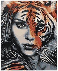 Картина по номерам Девушка-тигр 40 x 50 | RO251 | SLAVINA