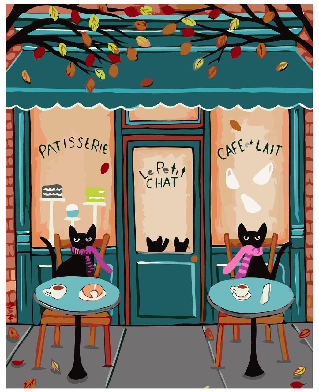 Картина по номерам Кафе для кошек 40 x 50 | A442 | SLAVINA - фото 1 - id-p196791127
