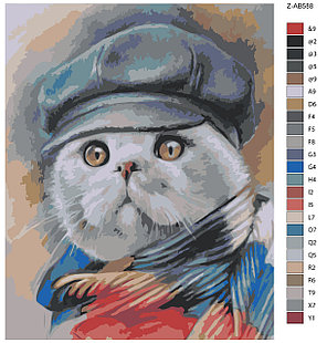 Картина по номерам Кот в кепке 40 x 50 | Z-AB588 | SLAVINA, фото 2